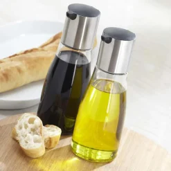 KSP Ascent Glass Oil & Vinegar - Set of 2 (Stainless Steel - Clear)