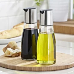 KSP Ascent Glass Oil & Vinegar - Set of 2 (Stainless Steel - Clear)