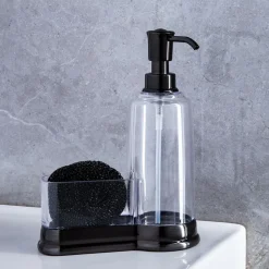 KSP Ashbury Soap Pump Caddy with Scrubby (Black)