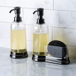 KSP Ashbury Soap Pump Caddy with Scrubby (Black)