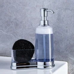 KSP Ashbury Soap Pump Caddy with Scrubby (Chrome)