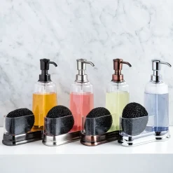 KSP Ashbury Soap Pump Caddy with Scrubby (Chrome)