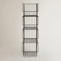 KSP Ashley Stacking Wire Basket - Set of 4 (Brown) 27 x 37 x 94 cm