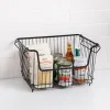 KSP Ashley Stacking Wire Basket Large (Matte Black) 36 x 27 x 22.5 cm
