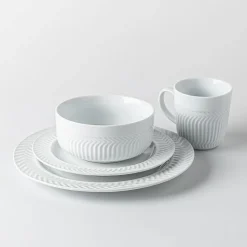 KSP Astrid Porcelain Dinnerware - Set of 16 (White)