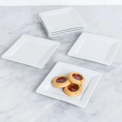 KSP Aurora Porcelain Appetizer Plate - Set of 6 (White)