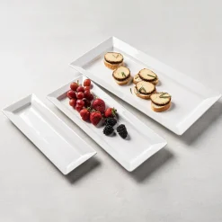 KSP Aurora Porcelain Rectangular Platter - Set of 3 (White)