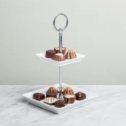 KSP Aurora '2-Tier' Porcelain Buffet Plate Square (White)