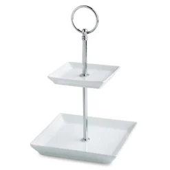 KSP Aurora '2-Tier' Porcelain Buffet Plate Square (White)