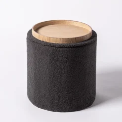KSP Ava Collapsible Teddy Ottoman (Charcoal)