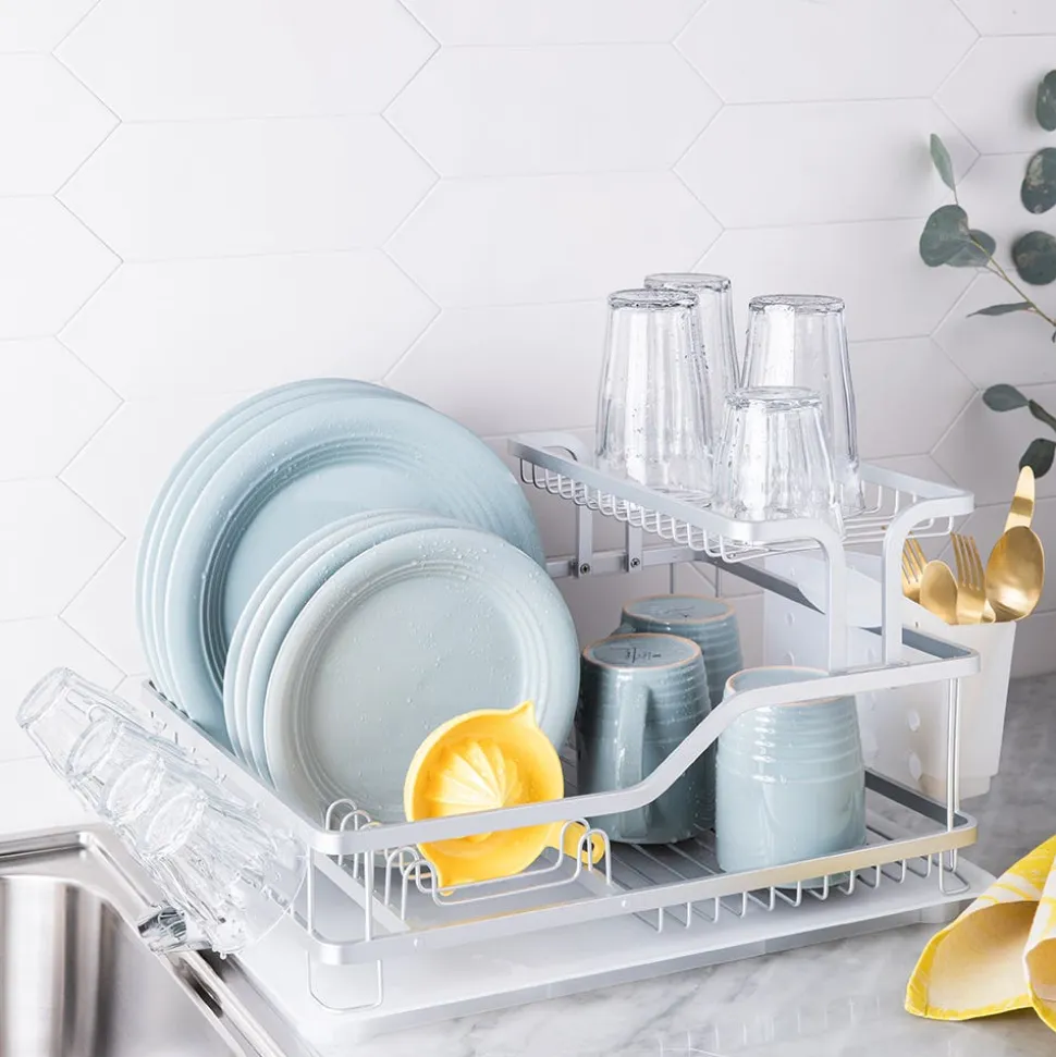 KSP Avanti Dish Rack with Tray 2-Tier (Aluminum)