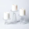 KSP Ava Ribbed Glass Pillar Candle Holder - Set of 3 (Clear)