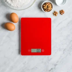 KSP Bakers Glass Digital Kitchen Scale (Red)