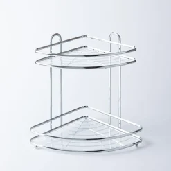 KSP Bathnook 2-Tier Wire Corner Stand Organizer (Chrome)