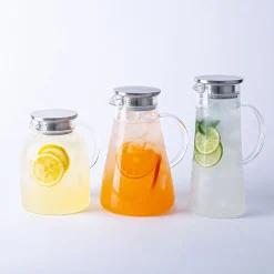 KSP Bayview Glass Pitcher with Metal Lid (Clear & Stainless Steel)