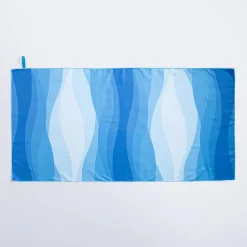 KSP Beachside 'Waves' Microfibre Beach Towel (Blue)
