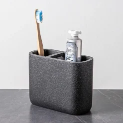 KSP Blackstone Speckle Resin Toothbrush Holder (Black)
