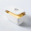 KSP Brick Porcelain Butter Dish with Lid (White)