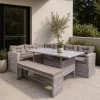 KSP Caban Outdoor Couch & Dining Table - Set of 3 (Grey)