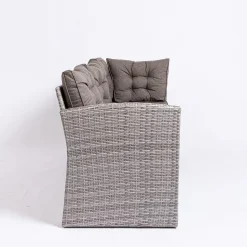 KSP Caban Outdoor Couch & Dining Table - Set of 3 (Grey)