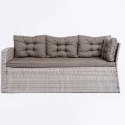 KSP Caban Outdoor Couch & Dining Table - Set of 3 (Grey)