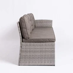 KSP Caban Outdoor Couch & Dining Table - Set of 3 (Grey)