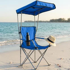 KSP Camper Folding Chair with Canopy 52x52x85cm (Blue)