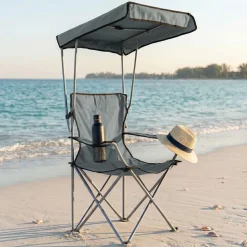 KSP Camper Folding Chair with Canopy 52x52x85cm (Grey)