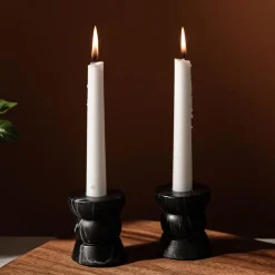KSP Carrera 'Marble' Cement Taper Candle Holder - Set of 2 (Black)