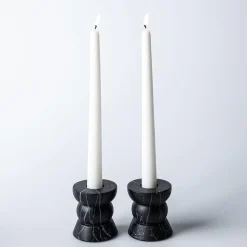 KSP Carrera 'Marble' Cement Taper Candle Holder - Set of 2 (Black)