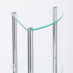 KSP Cascade Tempered '3-Tier' Glass Shelf Corner Unit (Clear/Chrome)