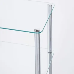 KSP Cascade Tempered '3-Tier' Glass Shelf Unit (Clear/Chrome)