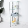 KSP Cascade Tempered '4-Tier' Glass Shelf Corner Unit (Clear/Chrome)