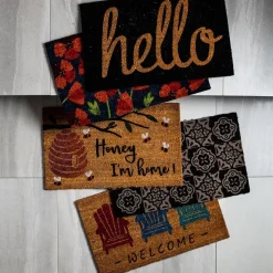 KSP Casual 'Hello' Coir Doormat (Black)