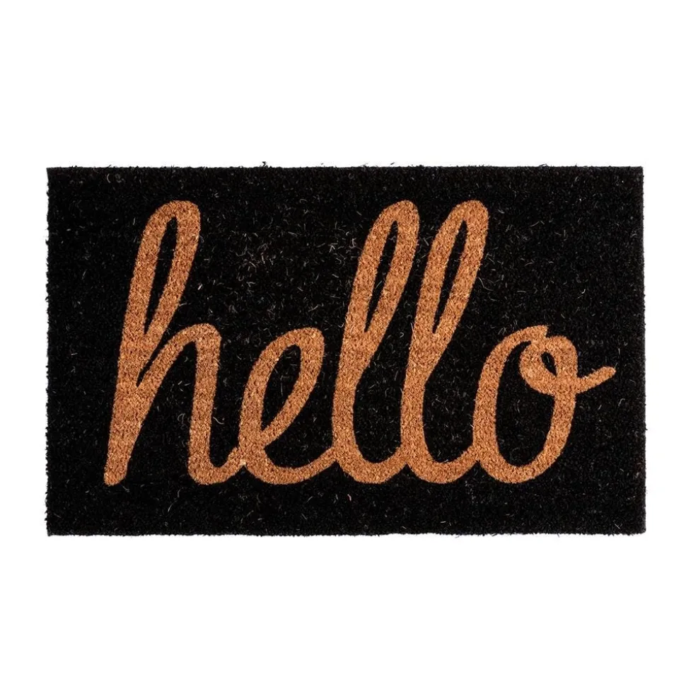 KSP Casual 'Hello' Coir Doormat (Black)