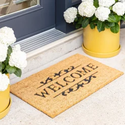 KSP Casual 'Welcome Scroll' Coir Doormat (Natural/Black)