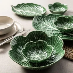 KSP Cavora Leaf Serving Bowl (Green/White)