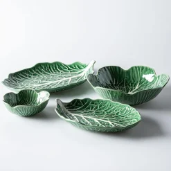 KSP Cavora Leaf Serving Plate 15" (Green/White)