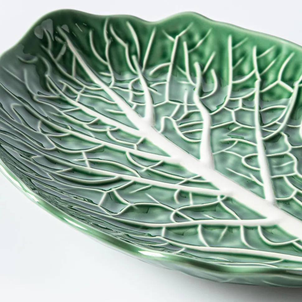 KSP Cavora Leaf Serving Plate 15" (Green/White)