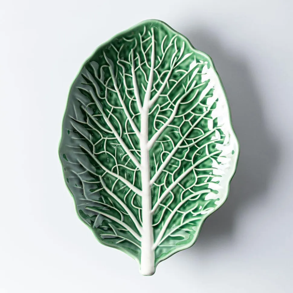KSP Cavora Leaf Serving Plate 15" (Green/White)