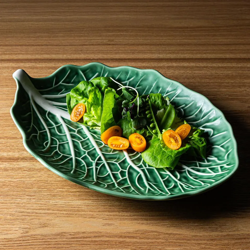 KSP Cavora Leaf Serving Plate 15" (Green/White)