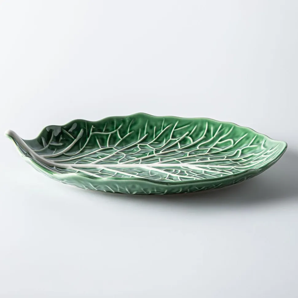 KSP Cavora Leaf Serving Plate 15" (Green/White)