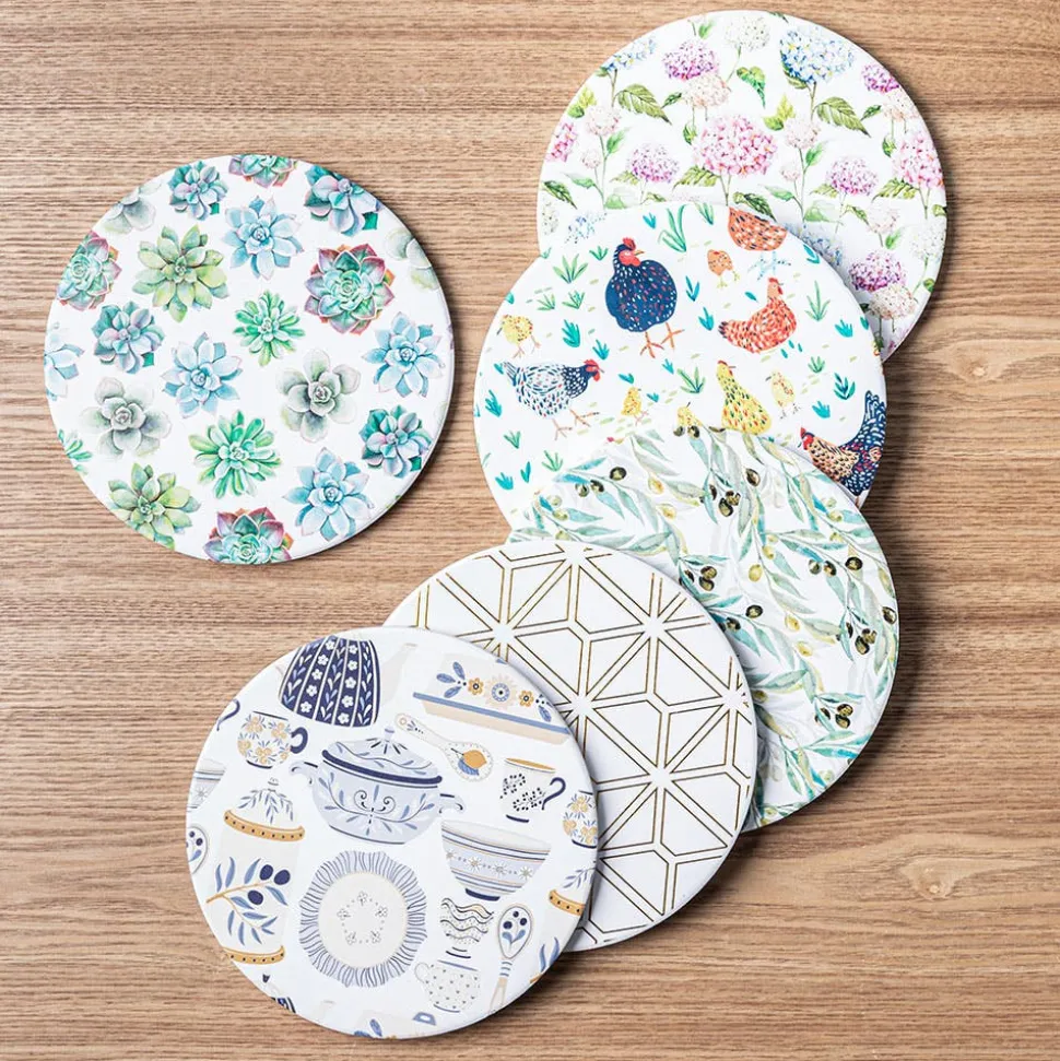 KSP Ceramica 'Chickens' Printed Ceramic Trivet