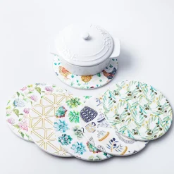KSP Ceramica 'Hydrangeas' Printed Ceramic Trivet