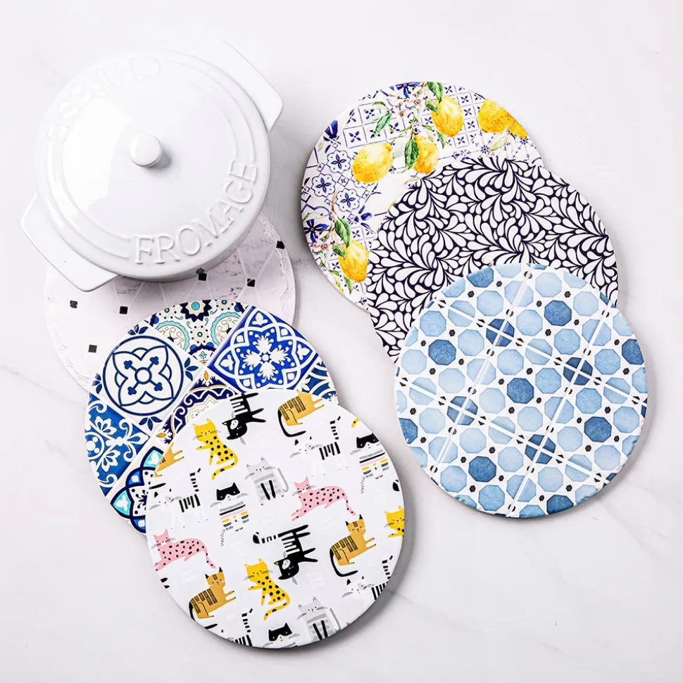 KSP Ceramica 'Marble' Ceramic Trivet (White)