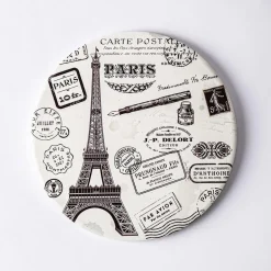 KSP Ceramica 'Paris' Printed Ceramic Trivet 20cm (Natural/Black)