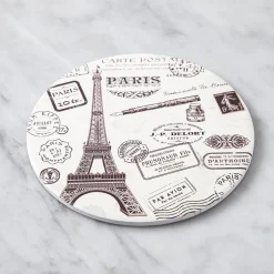 KSP Ceramica 'Paris' Printed Ceramic Trivet 20cm (Natural/Black)