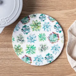 KSP Ceramica 'Succulents' Printed Ceramic Trivet
