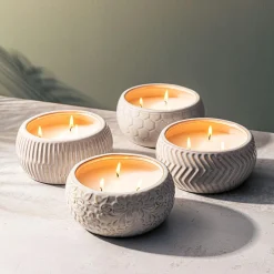 KSP Ceramic 'Honey Comb' Citronella Candle 13 cm dia. x 6 cm