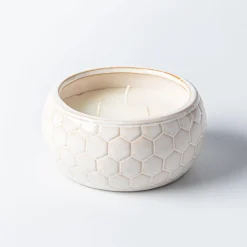 KSP Ceramic 'Honey Comb' Citronella Candle 13 cm dia. x 6 cm